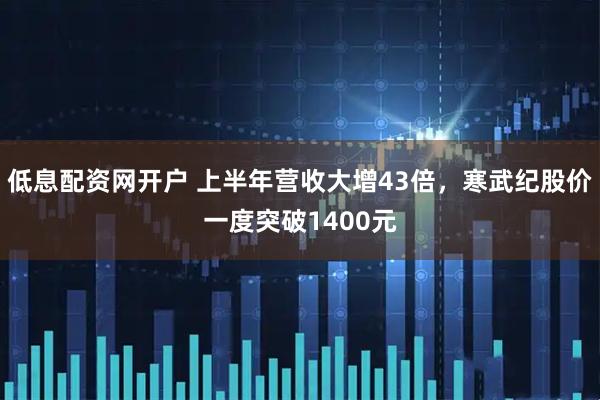 低息配资网开户 上半年营收大增43倍，寒武纪股价一度突破1400元