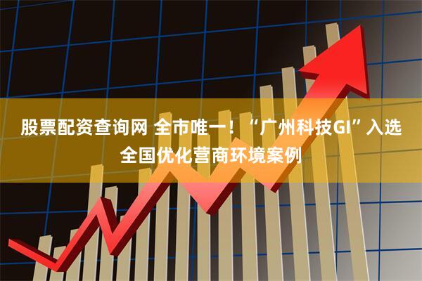 股票配资查询网 全市唯一！“广州科技GI”入选全国优化营商环境案例